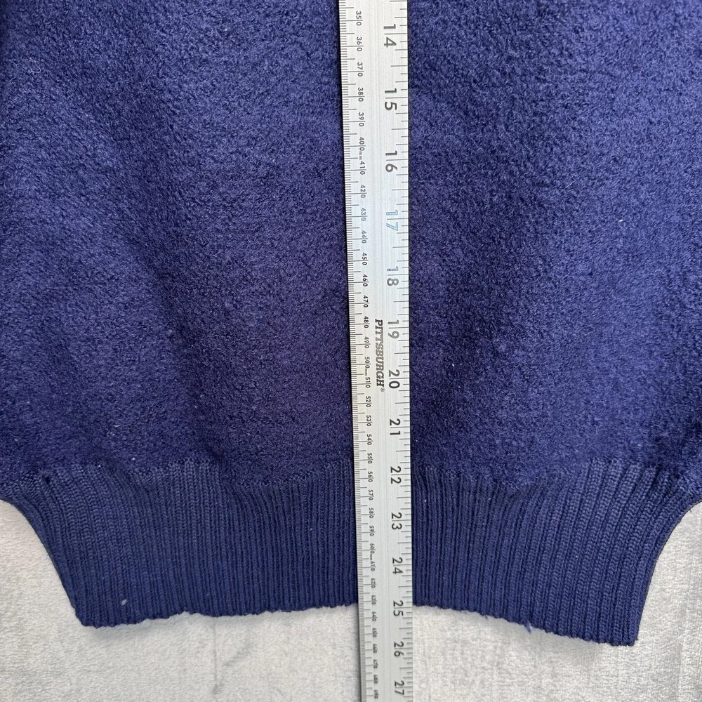 Vintage The North Face Sweater Mens Medium Navy Blue Wool 1/4‎ Zip Mock Neck 90s
